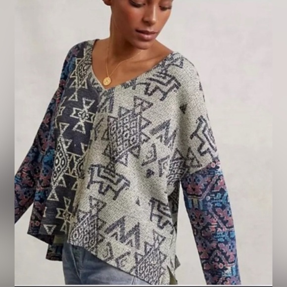 Anthropologie Tops - Anthropologie Pilcro Moira Thermal Pullover Aztec - M